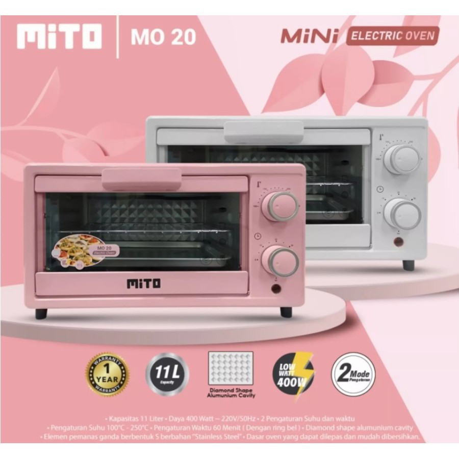 MITO MO 20 OVEN MINI LISTRIK ELECTRIC 11 LITER GARANSI RESMI PACKING AMAN