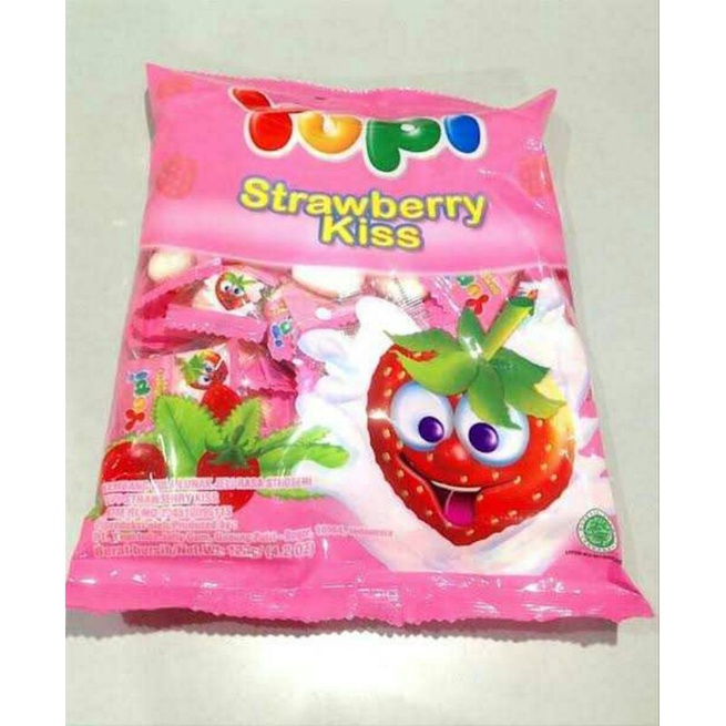 

Permen yupi strawberry kiss 120gr