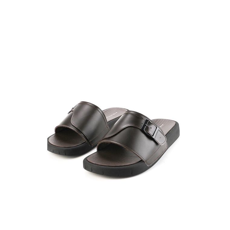 SANDAL SLIDE KULIT ANDRE VALENTINO PRIA ORIGINAL CASUAL COKLAT AVM24