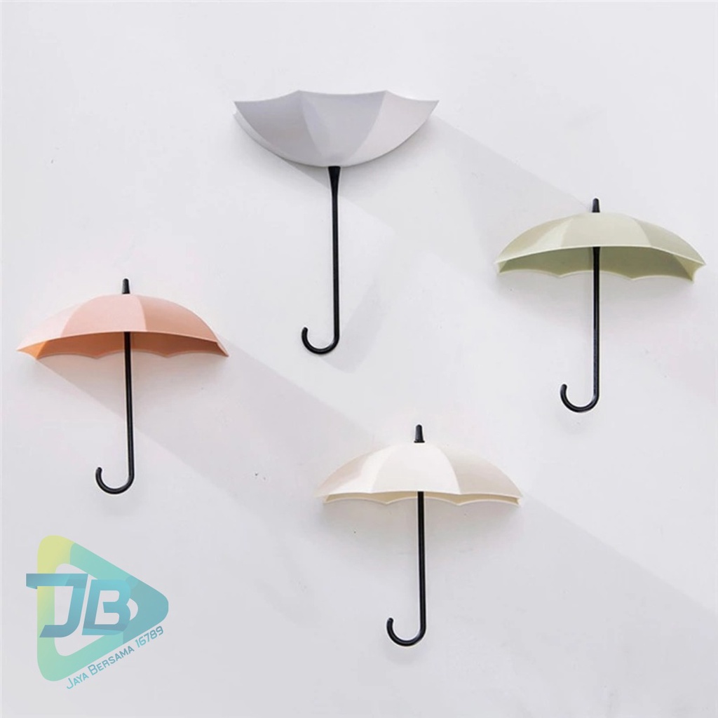 RT102 hanger hook Gantungan kunci tempel dinding tembok bolak balik model payung 1set isi 3 pcs JB5523