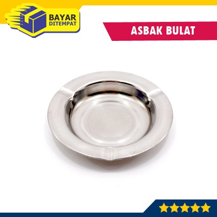 Asbak Tempat Abu Rokok Roko Stainless Steel BULAT