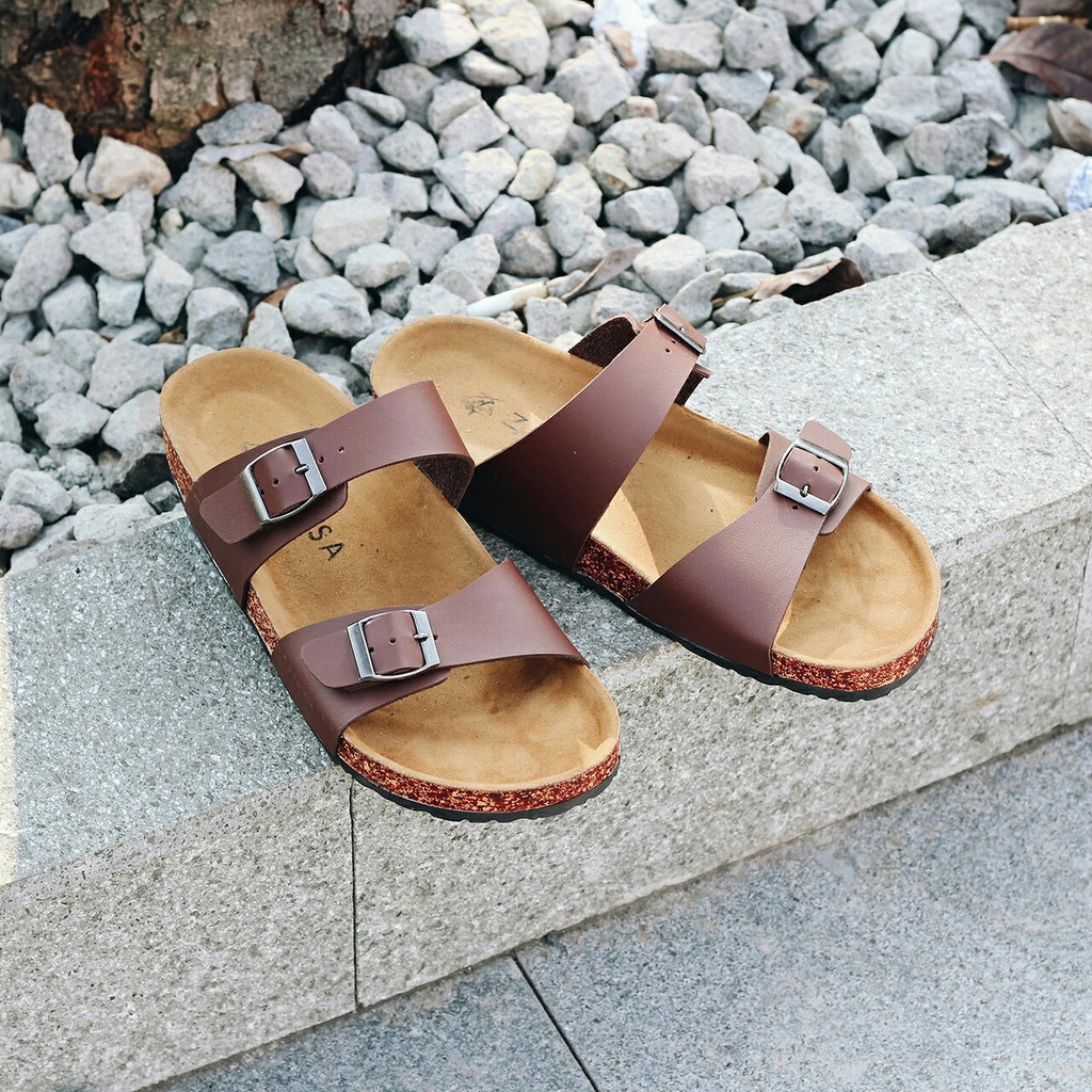 Xander Brown | Sendal Jepit Tali Kulit Simpel Kayu Pria Cowok Men Sandal Footwear | FORIND x Zensa