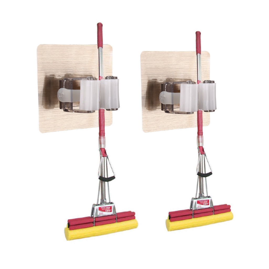 [ Multifunction Self-Adhesive Mop Storage Racks ] [ Bathroom Wall Mounted Broom Holder Hooks ] [ Free Punching Mop Clip ]