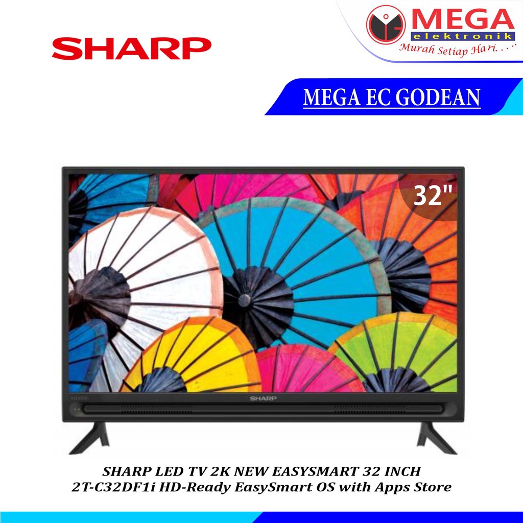 Jual SHARP LED TV 2K NEW EASYSMART 32 INCH HD SERI 2TC32DF1I GARANSI