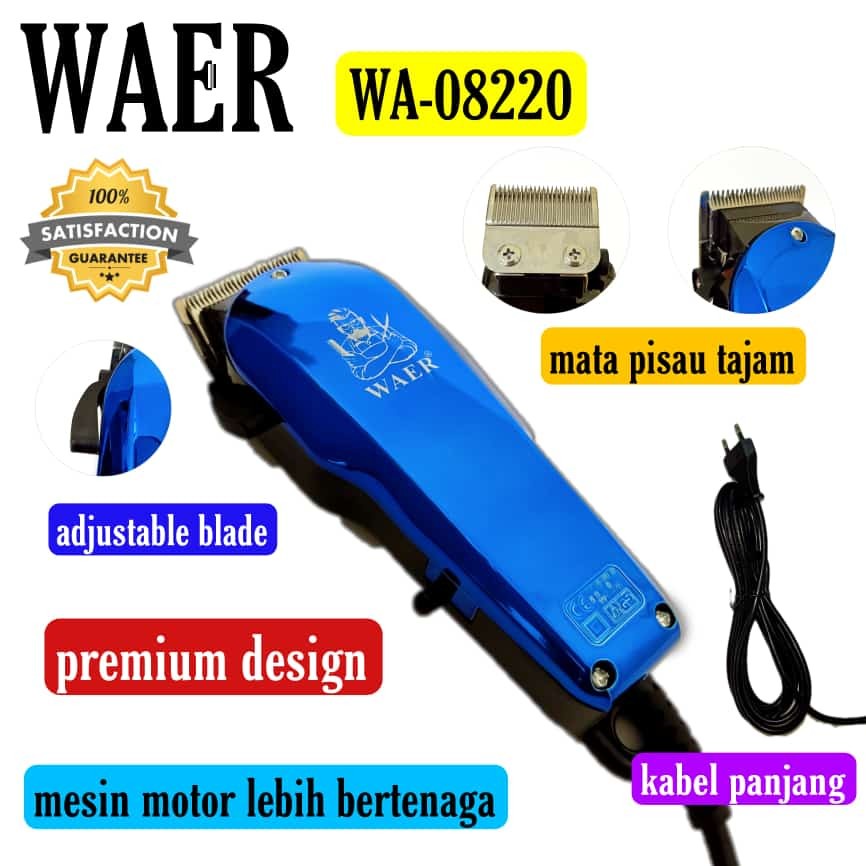 Alat Cukur Rambut Hair Clipper Profesional Original WAER WA-08220 - Bonus Mata Pisau Cukur