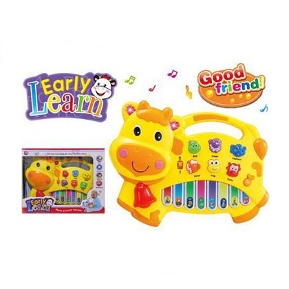 Edufuntoys -  MUSIC PIANO/ animal farm Piano / vehicle piano / music elf mainan piano anak-piano sapi