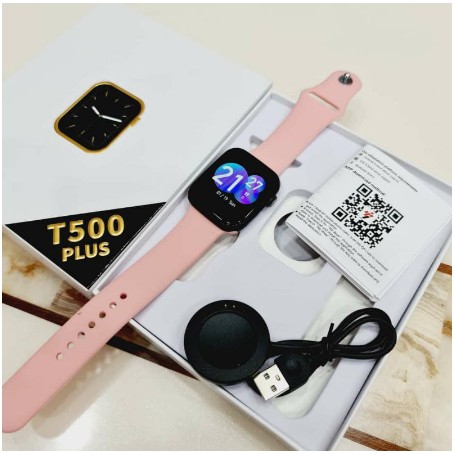 Jam tangan Smartwatch T500+ Plus Cowok Cewek Strap Rubber Fungsi Telepon+monitor Tekanan Darah+detak