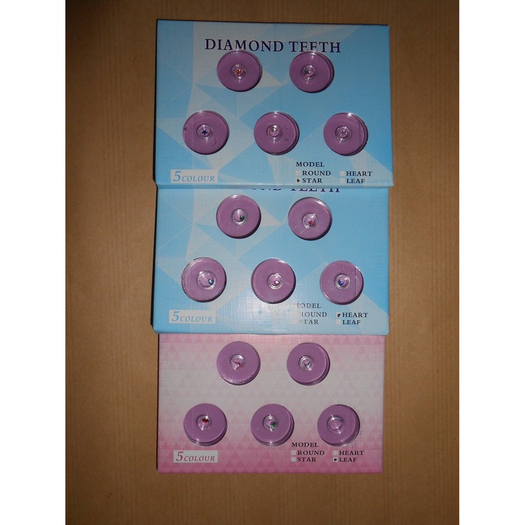 Permata /Diamond Gigi Motif (Bintang,Love,Daun)