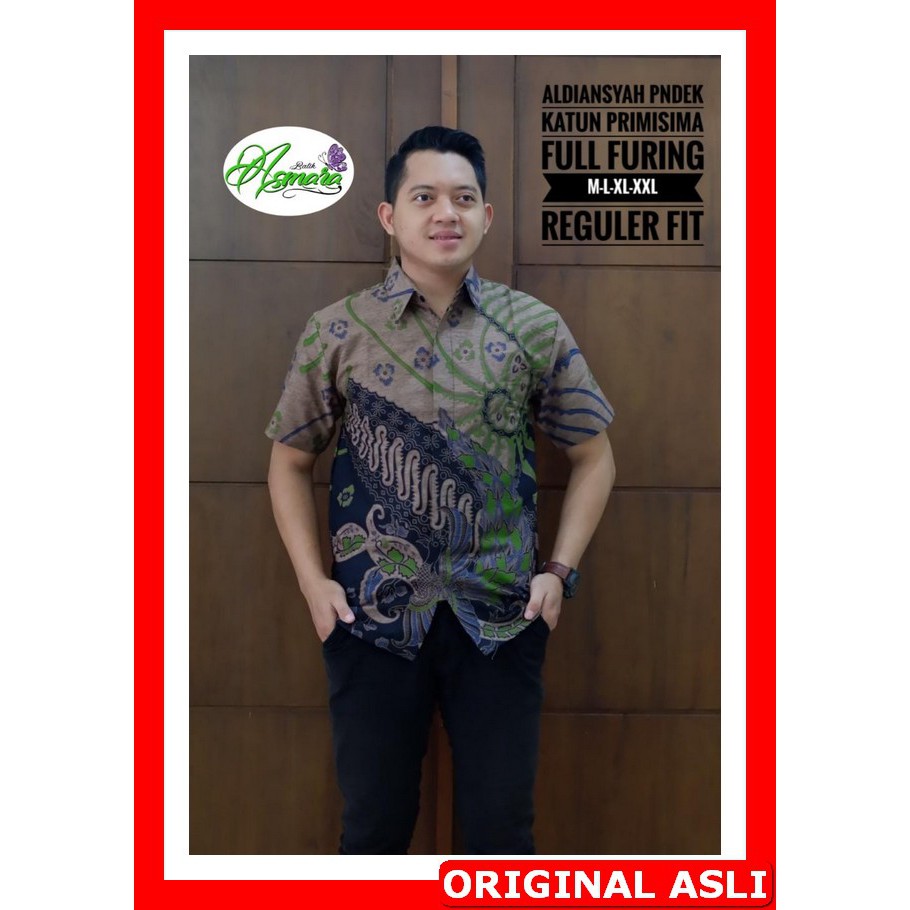 PROMO BATIK PREMIUM MODERN KEMEJA BATIK SOLO Lengan Pendek Lapis Furing Asmara Aldiansyah akhara har