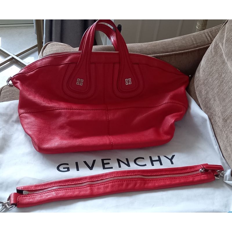 preloved givenchy nightingale red tote bag shoulder bag authentic