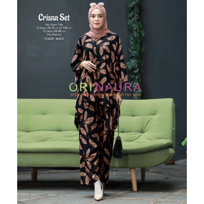 ONE SET 2 in 1 CRISNA (ATASAN  + CELANA ) / PIYAMA RAYON / PJAMAS TIE DYE / SETELAN WANITA KEKINIAN