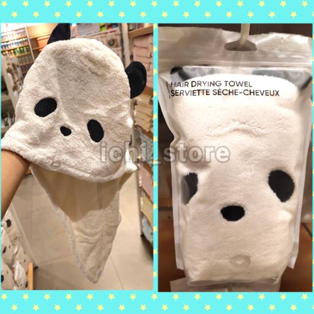 Topi Handuk Pengering Rambut Miniso Panda | Handuk Miniso | Handuk