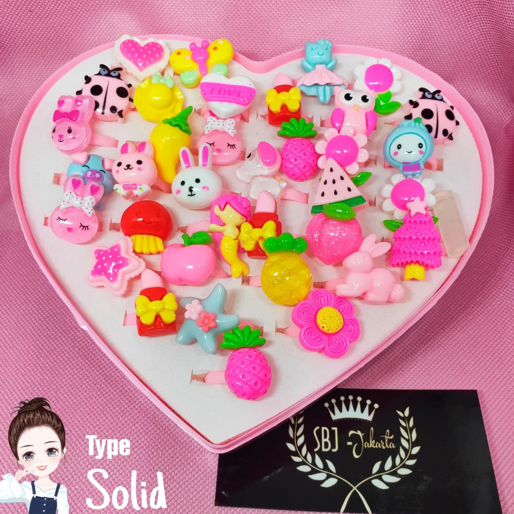 Cincin anak karakter TIMBUL 3D varian motif lucu unik isi 36 pcs