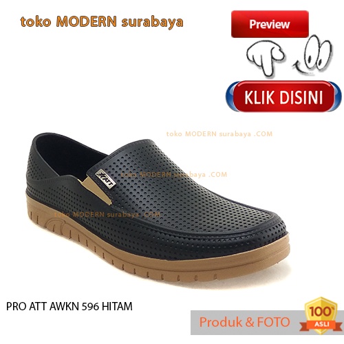 Sepatu pria casual karet slip on pantovel tanpa tali anti air