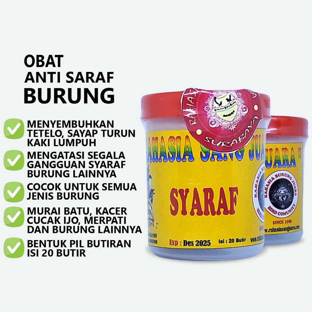 ANTI SARAF BURUNG | OBAT TETELO BURUNG SAYAP TURUN KAKI LUMPUH DAN GANGGUAN SYARAF BURUNG LAINNYA