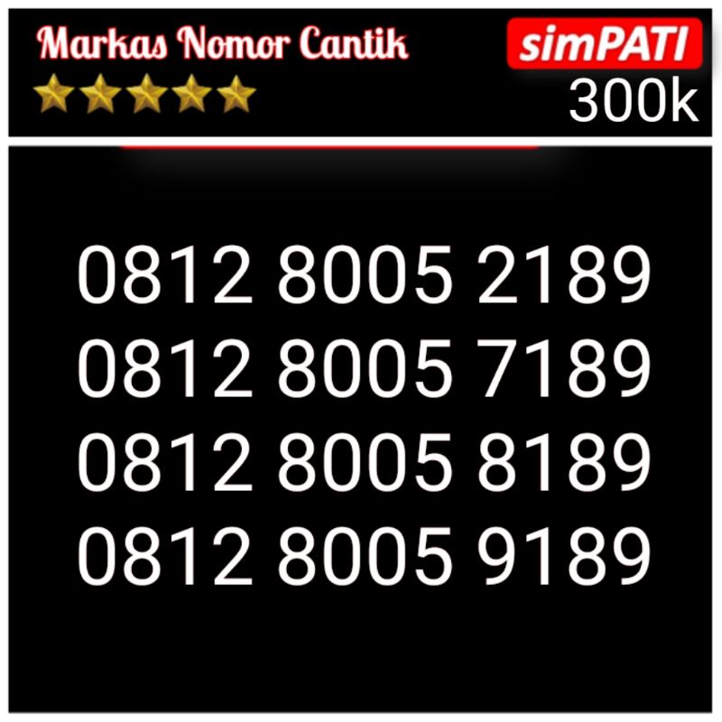 kartu perdana nomor cantik simPATI seri ifachui 189 hoki 8005 2189 bxm7