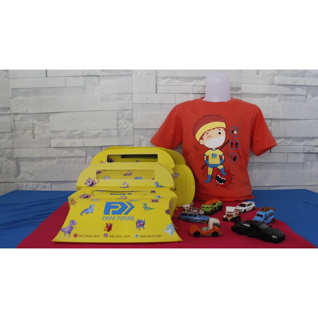 kaos draf future covid coral red kaos distro anak kaos anak karakter lengan pendek