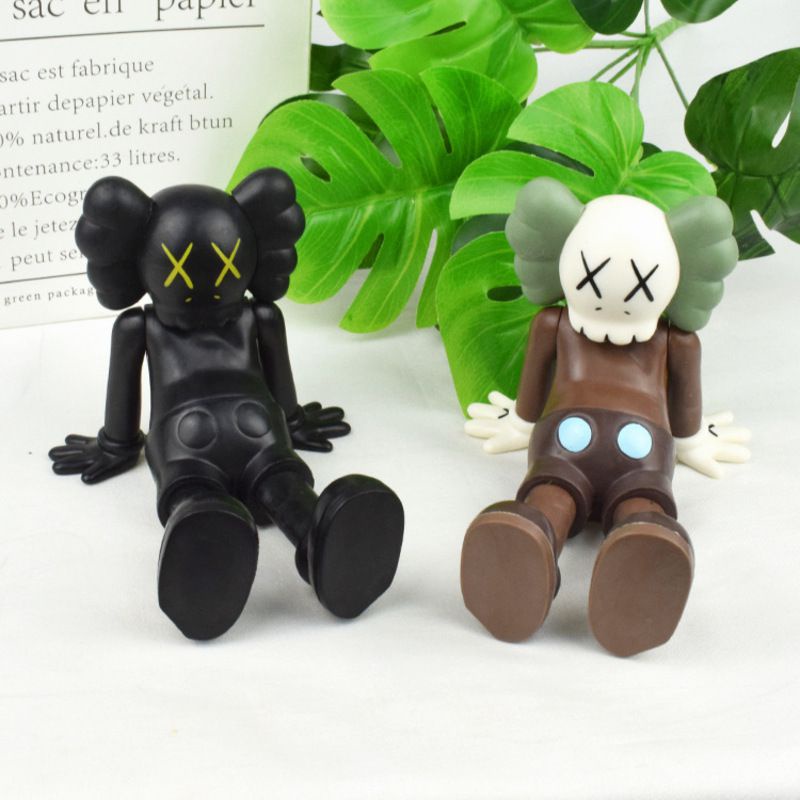 Black White Gray Sitting Pen Holder KAWS Companion 9cm Action Figures Toy Ornaments