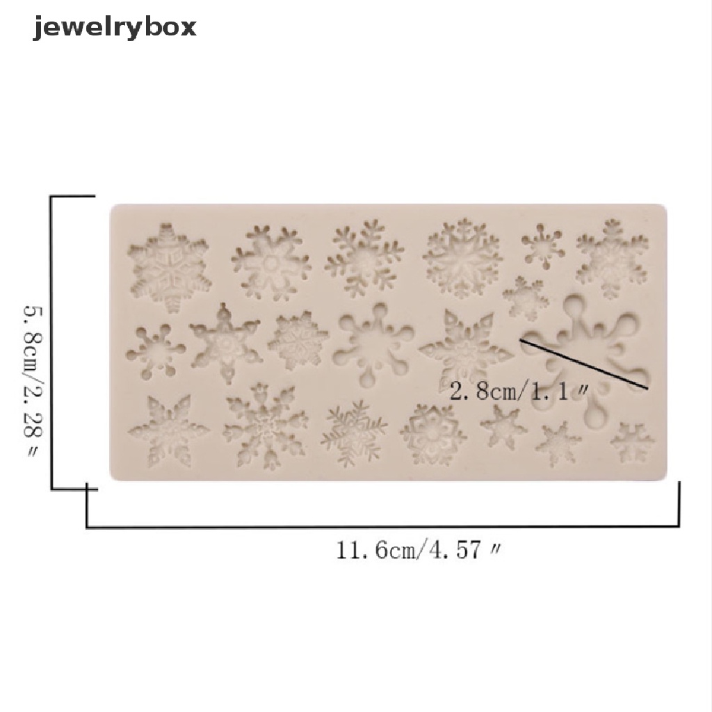 Cetakan Kue / Coklat Bahan Silikon Anti Lengket Motif Snowflake Natal