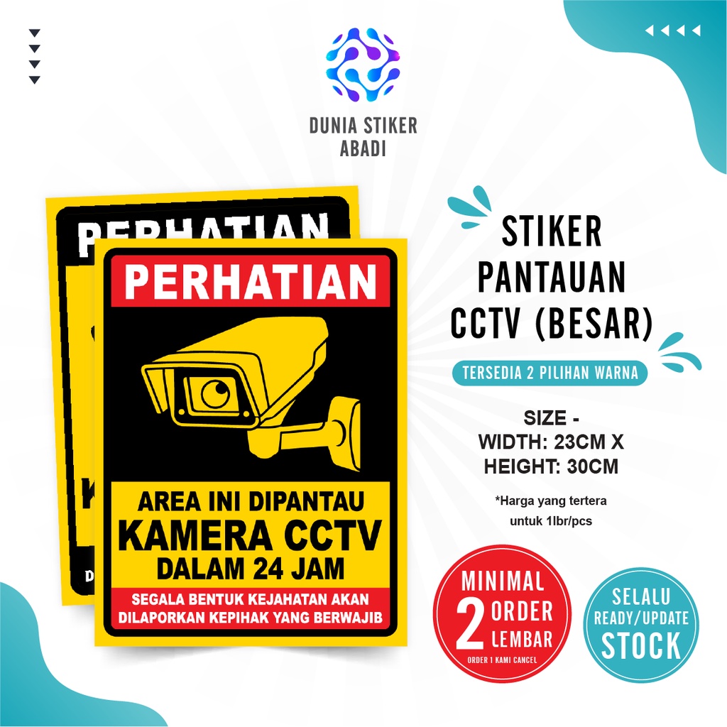 

Stiker Pantauan CCTV 24 jam Square - Besar (Min. order 2lbr)