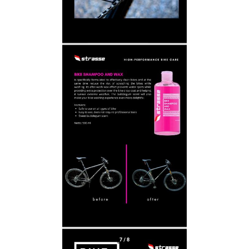 strasse bike shampoo and wax cairan pembersih sepeda mtb roadbike seli dan motor