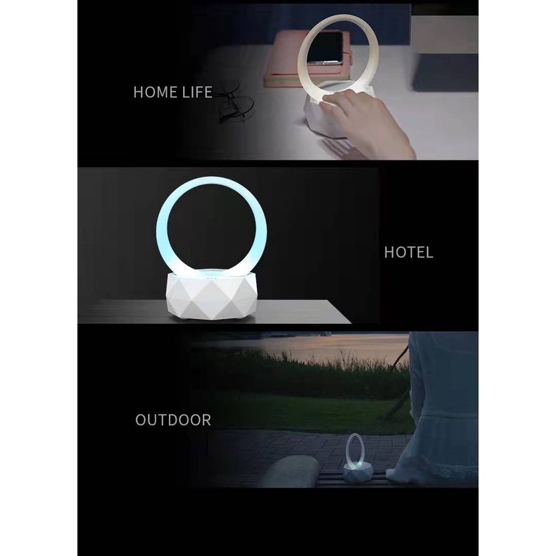 Speaker bluetooth stereo LED Ambient Cute with 7 Light Lamp