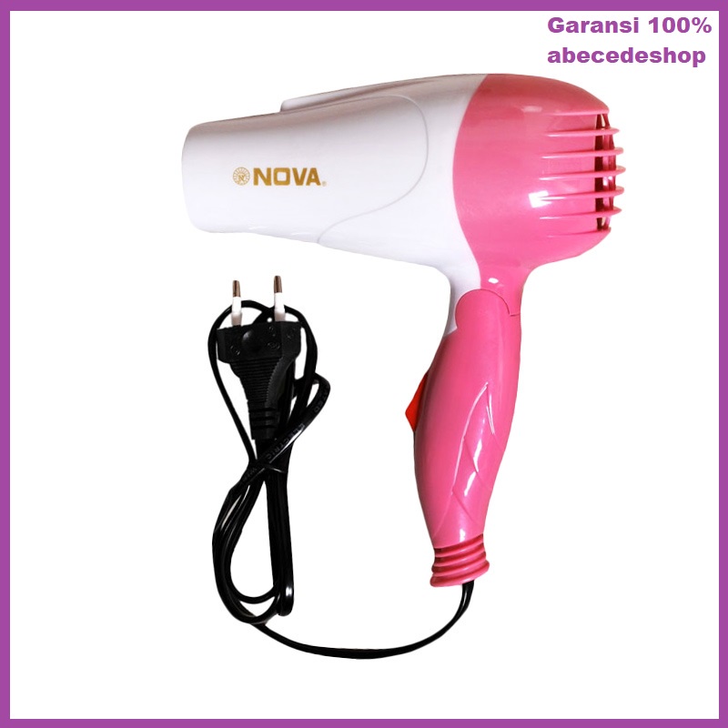 [400gr] Alat Pengering Rambut Hair Dryer Mini Lipat Nova Brasil 350W - Pink