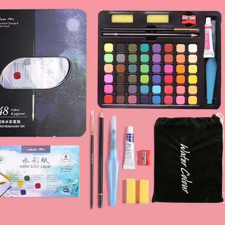

CODEVv2V6--[HOT SALE] 36/48Water Color Set - Alat Cat Air Set (Termasuk Kuas dan Kertas Gambara New