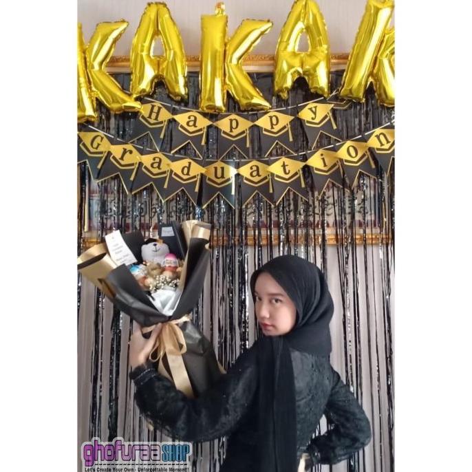 Helnan_Store | Paket Dekorasi Wisuda Happy Graduation Graduated Grad Bunting Flag