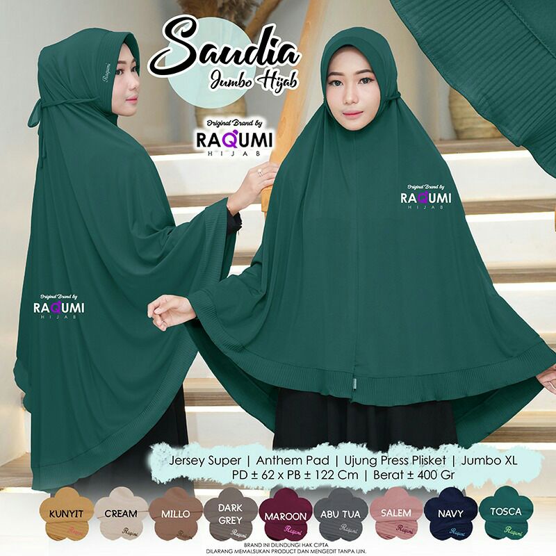 Hijab Instant Saudia Jumbo Original Raqumi