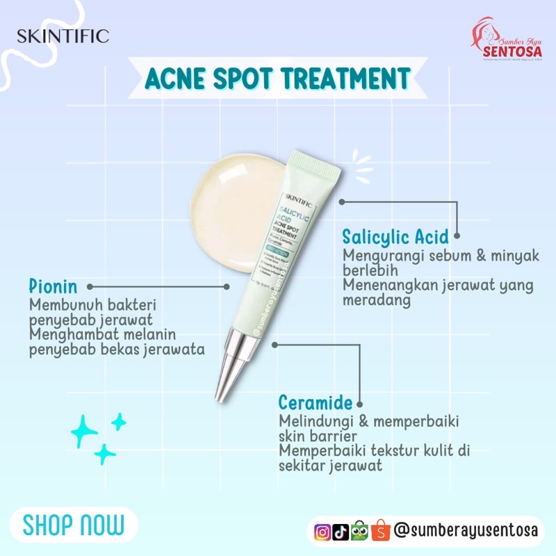 SKINTIFIC Salicylic Acid Acne Spot Treatment 2% Salicylic Acid BHA Acne SPOT Treatment 10gr