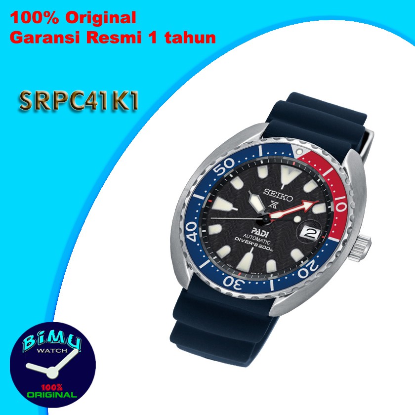 Jam Tangan Pria SRPC41 Seiko Prospex SRPC41K1 Pepsi Mini Turtle PADI