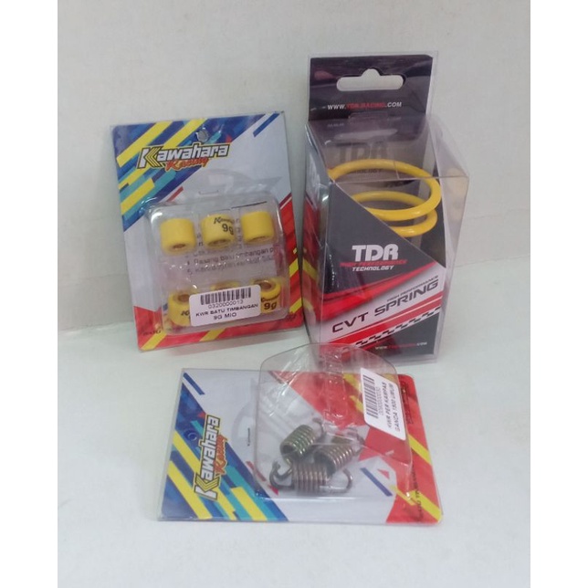 3IN1 PAKETAN KIRIAN MIO PER CVT TDR 1500 RPM + PER SENTRI KAWAHARA 1500 RPM + ROLLER RACING KAWAHARA