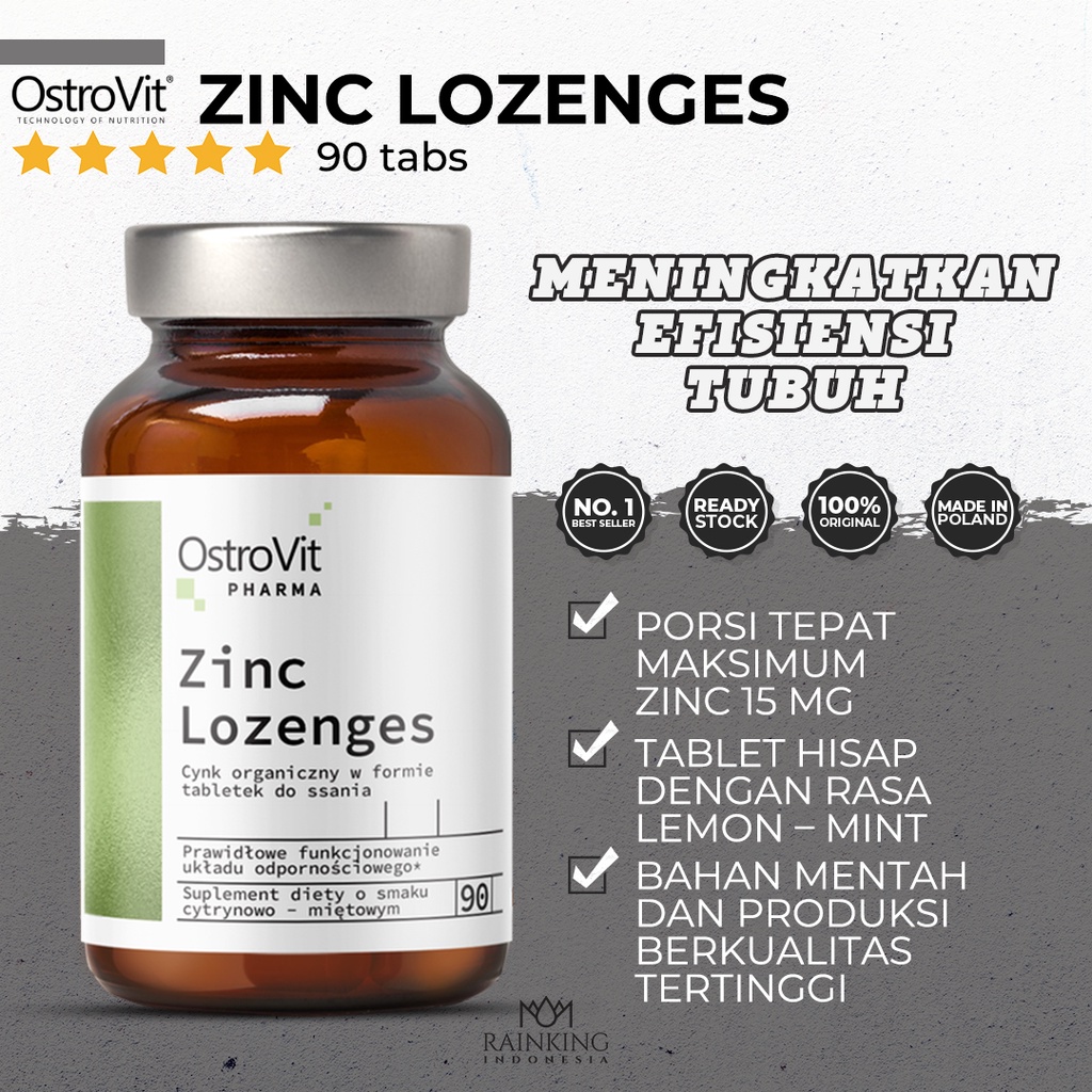 Suplemen Vitamin ZINC LOZENGES Kulit Wajah Rambut Rontok Pria Wanita