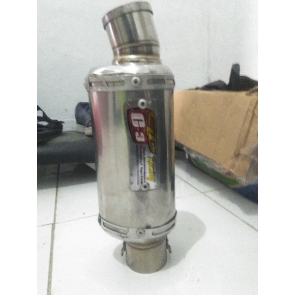 knalpot racing CLD c3 original inlet 50.  minus pemakaian