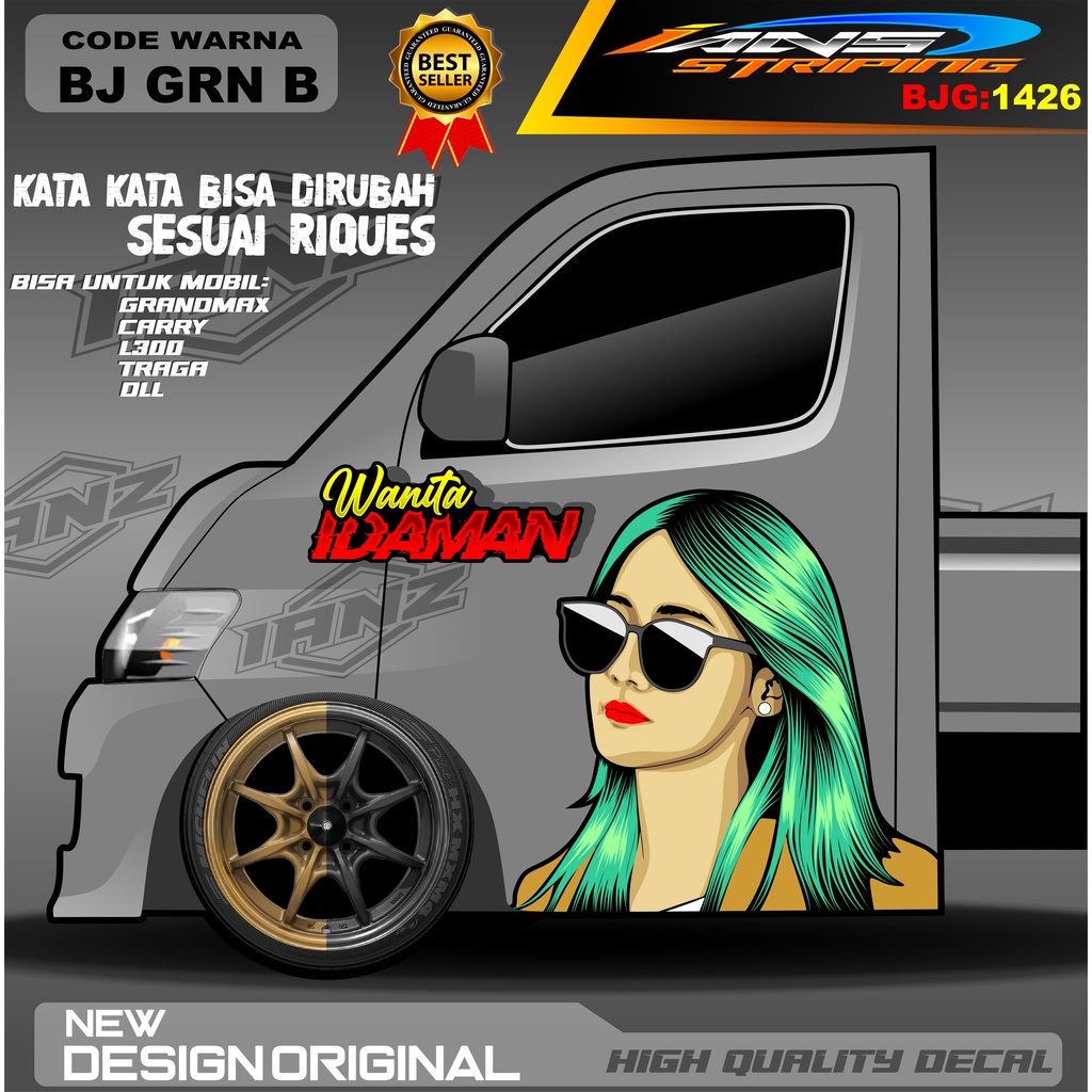 DECAL STIKER PINTU GRANMAX L300 CARRY TRAGA / STIKER MOBIL PICK UP