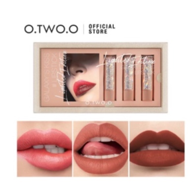 O Two O 3pcs Set Lipstick Matte Anti Air Tahan Lama DJ LE002