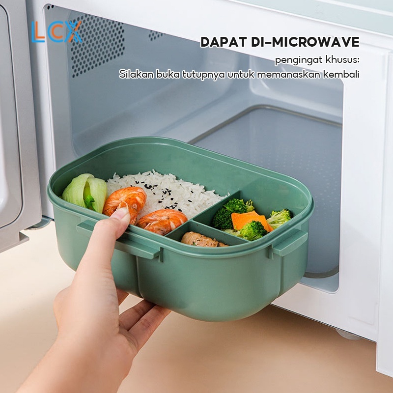 LCX Kotak Makan Bento Microwaveable Lunch Box Food Grade Material Microwavable Anti Tumpah VS-205