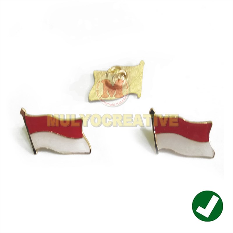 Pin Indonesia - Bros Emblem - Pin Kerah Bendera Indonesia 2.3cm