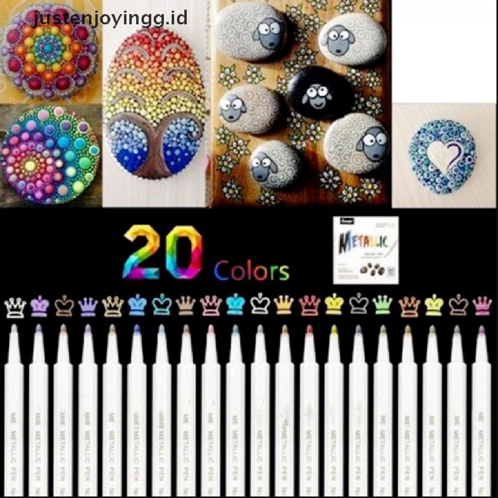 【justenjoyingg.id】 20 colors Premium Acrylic Pens Marker Pens Paint Pen Write on Stones Glass .