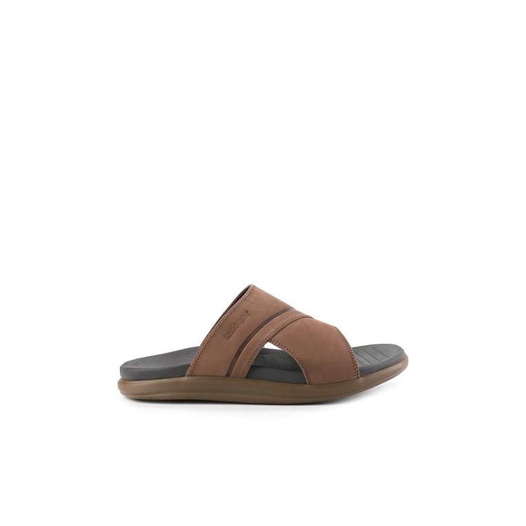 SANDAL SLIDE KULIT HUSH PUPPIES PRIA ORIGINAL BRANDED ASLI COKLAT HM24