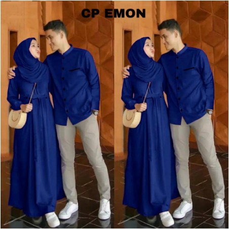 OUTFIT TERLARIS Samsan Couple | Baju Pasangan Kondangan Pesta Muslim Navy