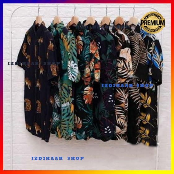 KEMEJA PRIA , KEMEJA SURFING XXL, KEMEJA HAWAI, KEMEJA KATUN RAYON MOTIF FLORAL