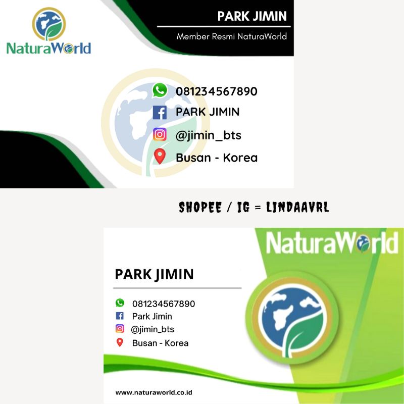 

KARTU NAMA NATURAWORLD [FREE BOX & FILE .JPG]