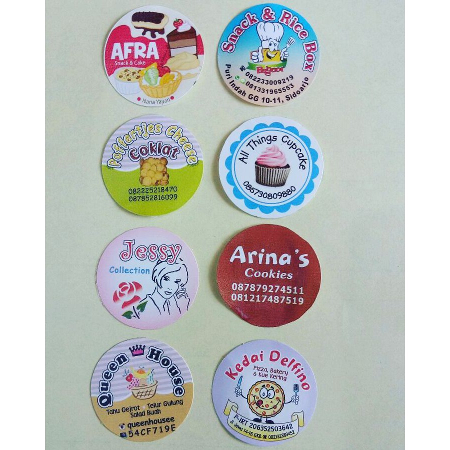 

Stiker Label Produk Makanan Minuman Langsung Tempel