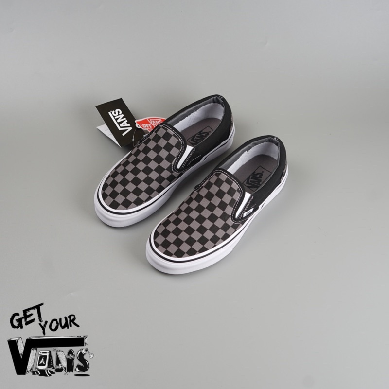 Vans Slip on Checkerboard Black Pewter Original 100% Bnib