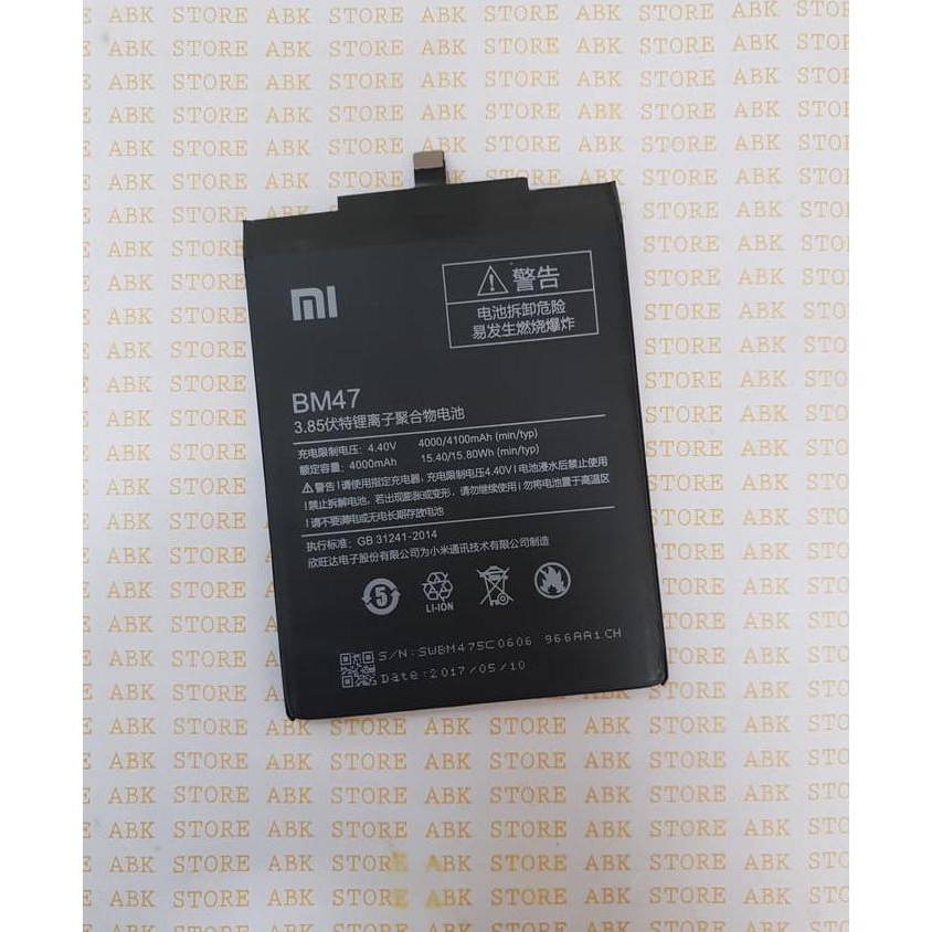 Batre Baterai Battery Xiaomi Redmi 3X 4X Bm47 Original 100%