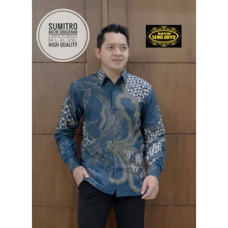 Kemeja Batik Lengan Panjang Pria SUMITRO Batik Sragenan Lapis Furing High Quality