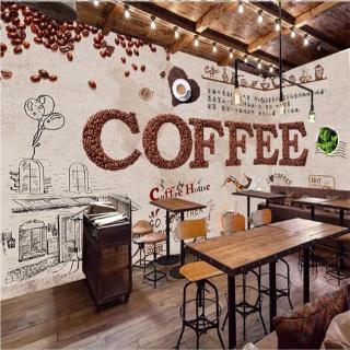 Wallpaper Custom Mural Photowall Background Motif Cafe Coffee Shop Shopee Indonesia