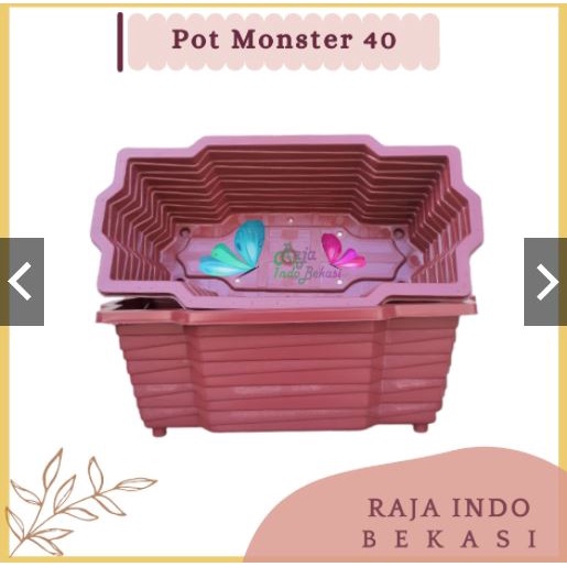 6PCS Pot Sgp 03 Merah Bata MONSTER 40 COKLAT TERAKOTA Pot Plastik Persegi Panjang 40cm Bibit Bunga Orange Coklat